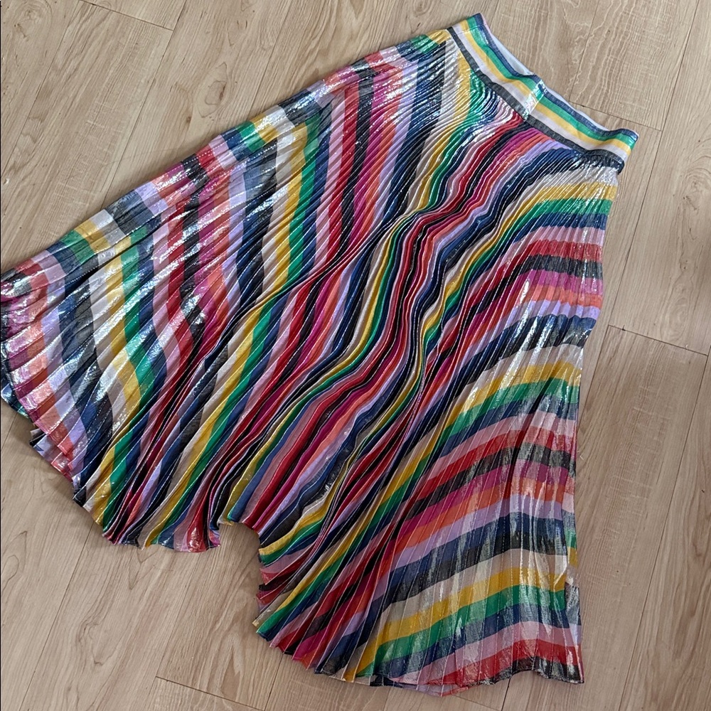 Alice + Olivia Multicolor Striped A-Line Skirt